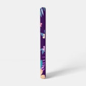 Hawaiianisches Blumendesign auf Lila Samsung Galaxy Hülle (Linke Seite)