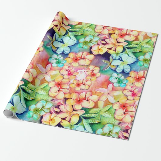 Hawaiianisches Blumenmagen Geschenkpapier (Ungerollt)