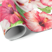 Hawaiianisches Blumenwrapping Paper Geschenkpapier (Rolleneckpunkt)