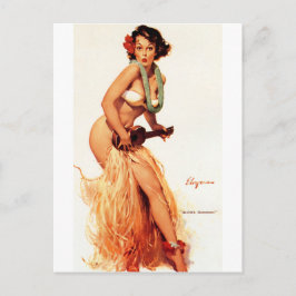 Hawaiianisches Button hoch Postkarte