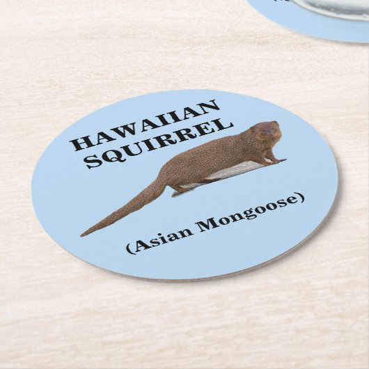 Hawaiianisches Eichhörnchen (Asiatische Mongolei)  Runder Pappuntersetzer (Angewinkelt)