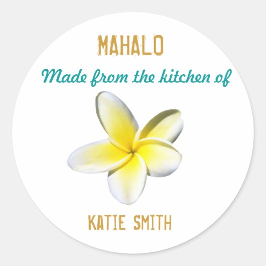 Hawaiianisches Etikett Runder Aufkleber (Vorderseite)
