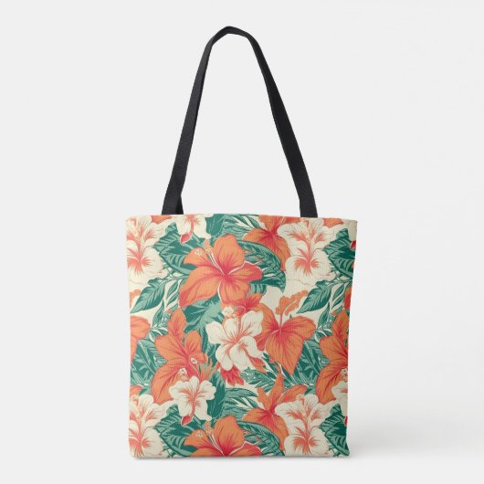 Hawaiianisches Flair, farbenfrohe tropische Blume Tasche (Rückseite)