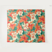 Hawaiianisches Flair, farbenfrohe tropische Blume Wandteppich (Vorderseite (Horizontal))