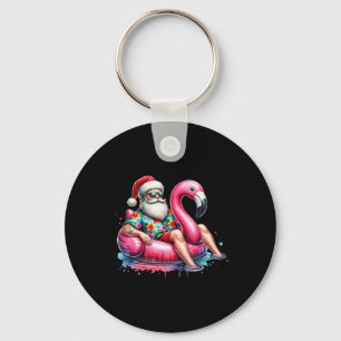 Hawaiianisches Hemd Santa Flamingo Schwimmhilfe We Schlüsselanhänger