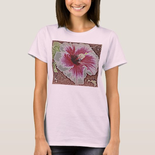 Hawaiianisches Hibiskus-T-Shirt T-Shirt (Vorderseite)