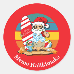 Hawaiianisches Mem Kalikimaka Runder Aufkleber