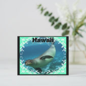 Hawaiianisches Mönch Siegel Postkarte (Stehend Vorderseite)