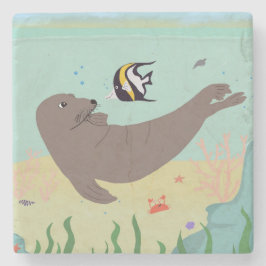 Hawaiianisches Mönch-Siegel Steinuntersetzer