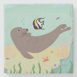 Hawaiianisches Mönch-Siegel Steinuntersetzer