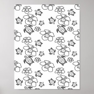 Hawaiianisches Muster Erwachsenenfarbposter Poster