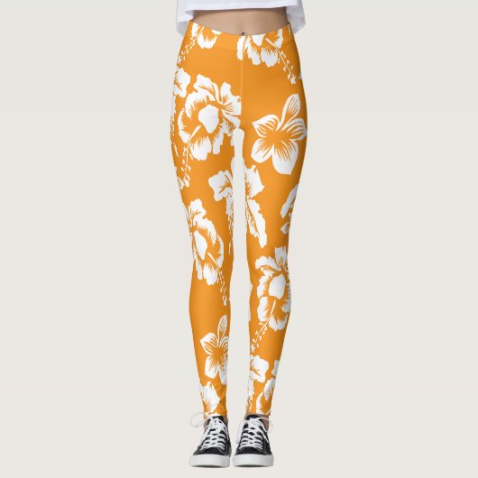 Hawaiianisches Muster Leggings (Vorderseite)