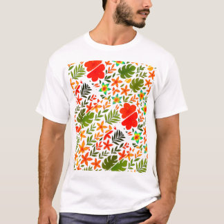 Hawaiianisches Muster T-Shirt