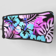 Hawaiianisches Muster Tropisches Pink Aqua Blau