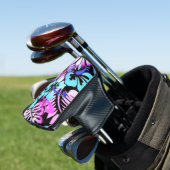 Hawaiianisches Muster Tropisches Pink Aqua Blau Golf Headcover (In Situ)