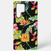 Hawaiianisches Paradies tropische Pflanze Schwarz Samsung Galaxy Hülle (Rückseite)