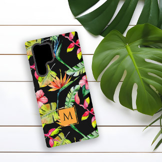 Hawaiianisches Paradies Tropische Pflanzen Schwarz Samsung Galaxy Hülle