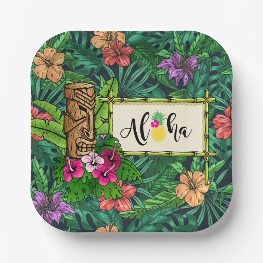 Hawaiianisches Party Pappteller (Vorderseite)