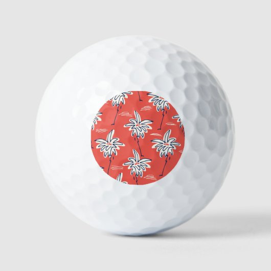 Hawaiianisches Shirt, doodle Palmen Muster. Golfball (Vorderseite)