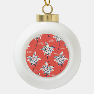 Hawaiianisches Shirt, doodle Palmen Muster. Keramik Kugel-Ornament