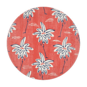 Hawaiianisches Shirt, doodle Palmen Muster. Schneidebrett