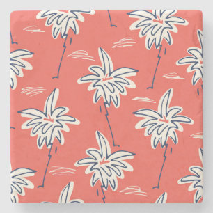 Hawaiianisches Shirt, doodle Palmen Muster. Steinuntersetzer