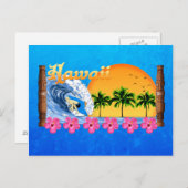 Hawaiianisches Surfen Postkarte (Vorne/Hinten)