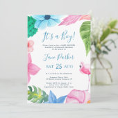 Hawaiianisches Tropenluau mit Babydusche Einladung (Stehend Vorderseite)