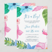 Hawaiianisches Tropenluau mit Babydusche Einladung (Vorne/Hinten)