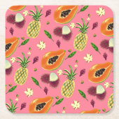 Hawaiianisches tropisches Fruchtmuster Untersetzer (Vorderseite)
