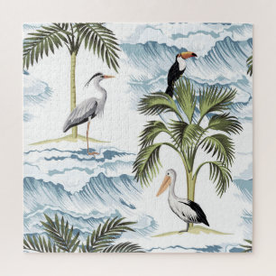 Hawaiianisches Vintage-Blumenmuster für den Sommer Puzzle