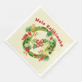 Hawaiianisches Weihnachtskranzpapier Napkin Serviette (Ecke)