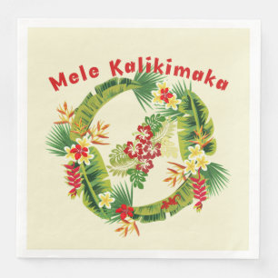 Hawaiianisches Weihnachtskranzpapier Napkin Serviette