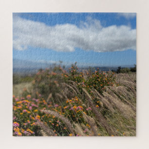Hawaiianisches Wildblumenfeld Landschaftsfoto Puzzle