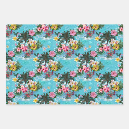 Hawaiianisches Wrapping Paper-Set Geschenkpapier Set (Vorderseite 3)