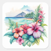 Hawaiiansticker Quadratischer Aufkleber (Vorderseite)