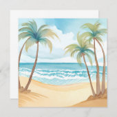 Hawaiianstrand | Palm Tree Tropical Card (Vorne/Hinten)
