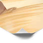 Hawaiianstrand | Palmenbaum Tropische Wasserfarbe Poster (Ecke)