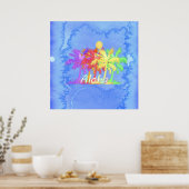 Hawaiin Aloha Palm Tree Wasserfarben Poster (Küche)