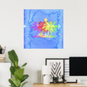 Hawaiin Aloha Palm Tree Wasserfarben Poster (Heimbüro)