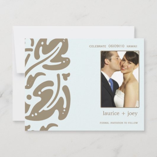 Hawaiin - Save the Date - Blau (Vorderseite)