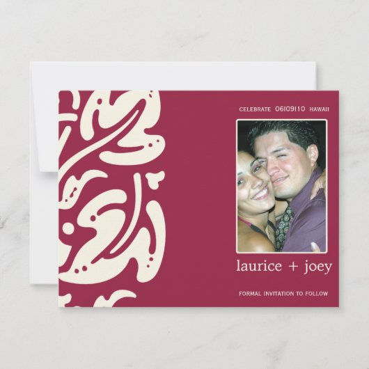 Hawaiin - Save the Date Postkarte (Vorderseite)