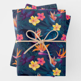 Hawaiin Sunset Glow: Der Vogel des Paradieses Geschenkpapier Set