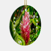 Hawaii's Plumeria and Ginger in Pink Keramik Ornament (Rechts)