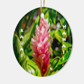 Hawaii's Plumeria and Ginger in Pink Keramik Ornament (Links)