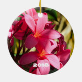 Hawaii's Plumeria and Ginger in Pink Keramik Ornament (Hinten)
