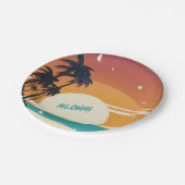 Hawaiisch/Aloha/Tropical/Strand Pappteller (Schrägansicht)
