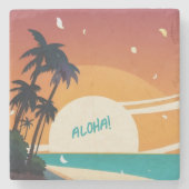 Hawaiisch/Aloha/Tropical/Strand Steinuntersetzer (Vorderseite)