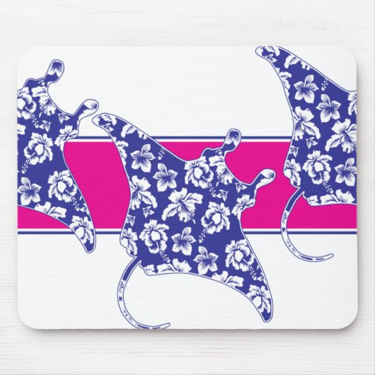 Hawaiisch-Blume-Manta-Rays Mousepad (Vorne)