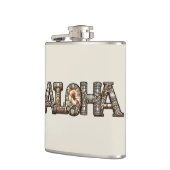 Hawaiisch-Polynesischer Aloha Bamboo Look Flachmann (Links)